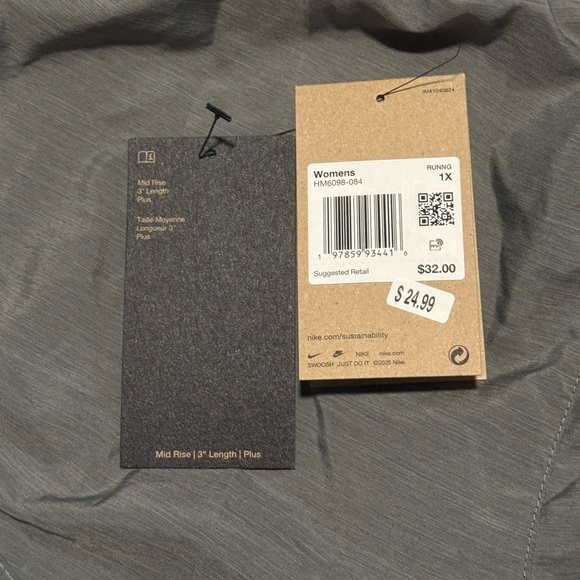 Nike Women's Charcoal Athletic Shorts - Picture 3 of 4